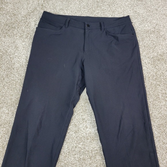 Lululemon Classic Fit 5 Pocket Pant Warpstreme Mens 36 Solid Black Performance - Picture 2 of 6